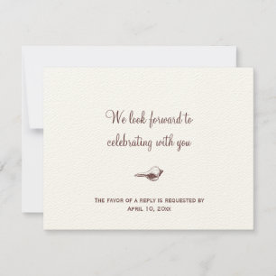 Braune Meeresmuschel-Hochzeit-Enclosure-RSVP-Antwo Einladung