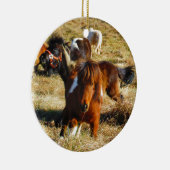 Braune Miniaturpferde Keramik Ornament (Rechts)