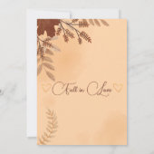 Braune Minimalistische Hochzeit im Herbst Einladun Einladung (Rückseite)