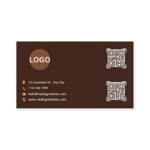 Braune minimalistische QR-Code-Visitenkarte