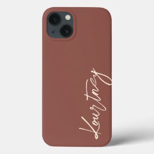 Braune minimalistische Schriftzug Name Personalisi Case-Mate iPhone Hülle