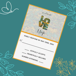 braune mit Augen Susan Orange LIEBE Response Card RSVP Karte