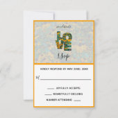 braune mit Augen Susan Orange LIEBE Response Card RSVP Karte (Vorderseite)