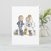 Bräune mit Katzen Einladung (Stehend Vorderseite)