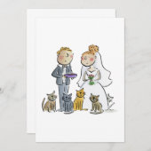 Bräune mit Katzen Einladung (Vorne/Hinten)