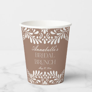 Braune Mocha-Talavera-Spanische-Hochzeits-Frühstüc Pappbecher