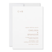 Braune moderne Hochzeit mit Monogramm