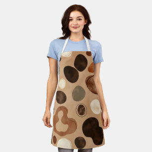 Braune moderne Kunstflussformen All-Over-Print-Sch Schürze