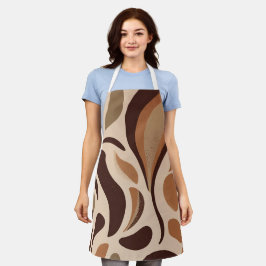 Braune moderne Kunstflussformen All-Over-Print-Sch Schürze