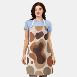 Braune moderne Kunstflussformen All-Over-Print-Sch Schürze