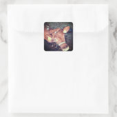 Braune Mohnkuh Quadratischer Aufkleber (Tasche)