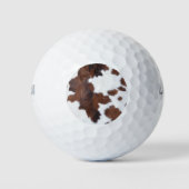 Braune Moovour Kuh Print Golf Balls Golfball (Vorderseite)