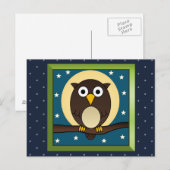 Braune Nachteule Postkarte (Vorne/Hinten)