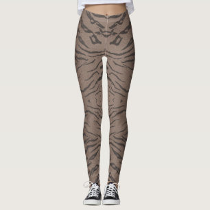 Braune nahtlose Tiger-Muster-Leggings Leggings
