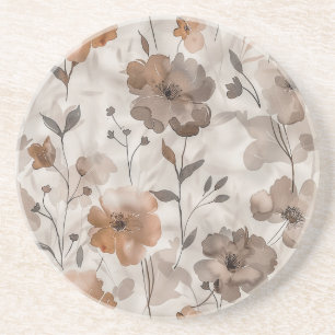 Braune Orange Creme Blumen Getränkeuntersetzer