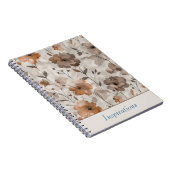 Braune Orange Creme Blumen Notizblock (Rechte Seite)