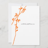 Braune Orange Wild Blume Branch Wedding Einladung (Rückseite)