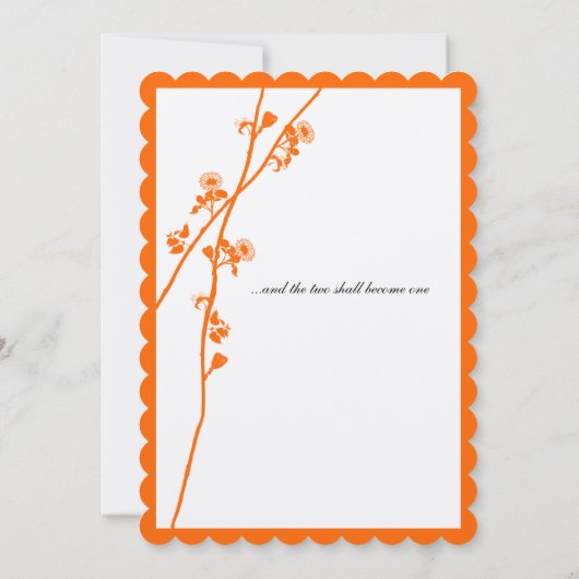 Braune Orange Wild Blume Branch Wedding Einladung (Rückseite)