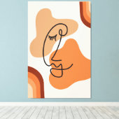 Braune, orangefarbene und rot-fette Illustration A Leinwanddruck (Insitu (Holzboden))