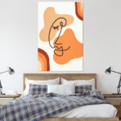 Braune, orangefarbene und rot-fette Illustration A Leinwanddruck (Insitu (Schlafzimmer))