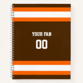 Braune, orangefarbene und weiße Fußballmannschaft  Notizblock (Vorderseite)