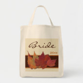 Braune Orangen Elfenbein Getrocknete Blätter Bride Tragetasche (Vorne)