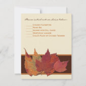 Braune Orangenblüte, getrocknete Blätter RSVP-Kart Einladung (Rückseite)