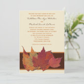 Braune Orangenblüten, getrocknete Blätter Hochzeit Einladung (Stehend Vorderseite)