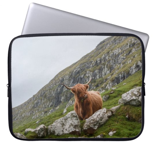 BRAUNE OX AM BERG LAPTOPSCHUTZHÜLLE (Vorderseite)