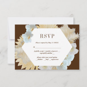 Braune Pampasgras- und Orchideen-Hochzeits-RSVP-Ka RSVP Karte