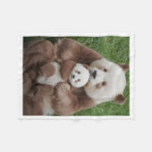 Braune Panda-Familien-Decke Fleecedecke (Vorderseite (Horizontal))