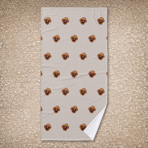 Braune Pansy Blume Nahtloses Muster auf Badetuch Badehandtuch