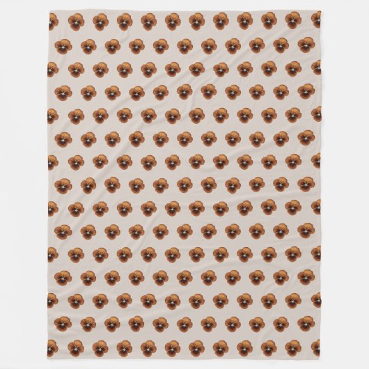 Braune Pansy Blume Nahtloses Muster auf Fleecedecke (Vorderseite)