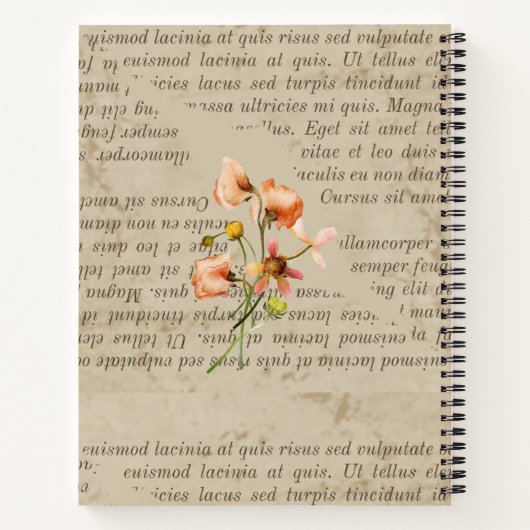 Braune Papiervorlage Niedlicher Retroradskripttext Notizblock (Rückseite)