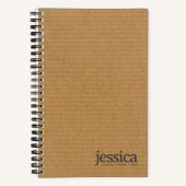 Braune Pappe Rundung Moderne Typografie Notizblock (Vorderseite)