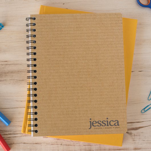 Braune Pappe Rundung Moderne Typografie Notizblock