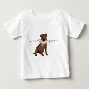Braune Partytier-Labrador Retriever Baby T-shirt