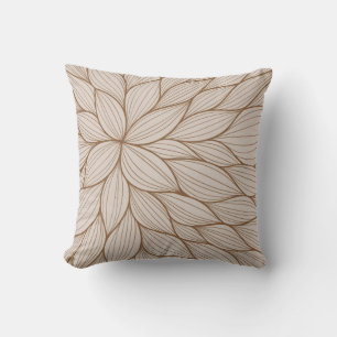 Braune Pastel Petal Wasserfarbkissen Kissen