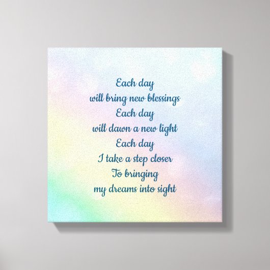 Braune pastellfarbene Regenbogen Inspiration Affir Leinwanddruck (Vorderseite)