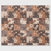 Braune Patchwork-Quiltdecke Earthy Gingham Cottage Geschenkpapier (Flach)