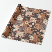 Braune Patchwork-Quiltdecke Earthy Gingham Cottage Geschenkpapier (Ungerollt)