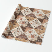 Braune Patchwork-Quiltdecke Earthy Gingham Cottage Geschenkpapier (Ungerollt)