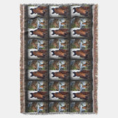 Braune Pferde FotoCollage, Knochendecke Decke (Vorderseite Vertikal)