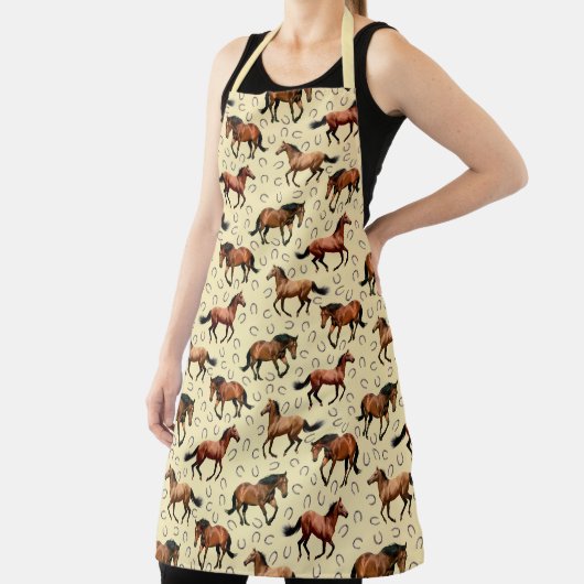 Braune Pferde Galloping Schürze (InSitu)