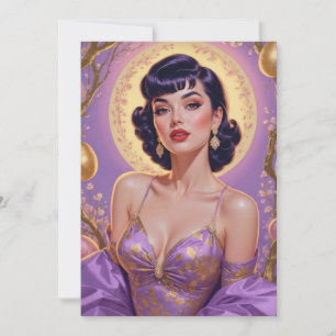 Braune Pin-Up-Osterhasen Eier Gold und Lila Feiertagskarte