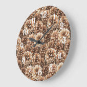 Braune Pinienzapfen Brautdusche Große Wanduhr (Winkel)