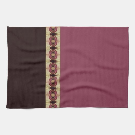 Braune Pinks und Beige Geschirrtuch (Horizontal)