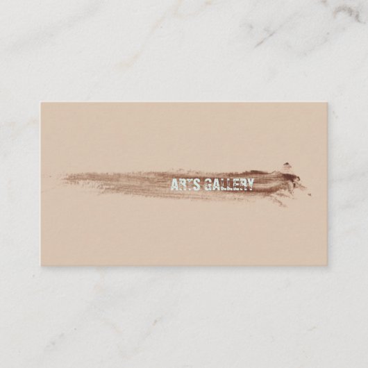 Braune Pinselstriche sind handgezeichnete Kunst Visitenkarte (Vorderseite)