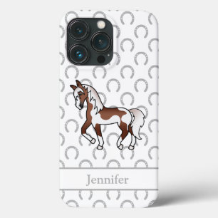 Braune Pinto-Trabpferd-Cartoon-Illustration Case-Mate iPhone Hülle