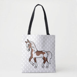 Braune Pinto-Trabpferd-Cartoon-Illustration Tasche